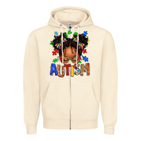 Sandshell autism afro girl Zipper Hoodie - texasbilliewilder