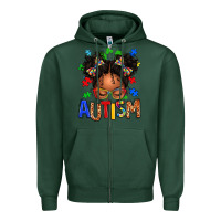 Sports Green autism afro girl Zipper Hoodie - texasbilliewilder