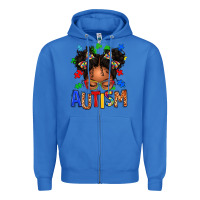 True Royal autism afro girl Zipper Hoodie - texasbilliewilder