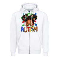White autism afro girl Zipper Hoodie - texasbilliewilder