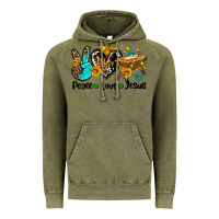 Vintage Olive peace love jesus Vintage Hoodie - AdoDesignShop
