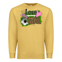 Antique Gold love my girl soccer Premium Sweatshirt - HRA Design Shop