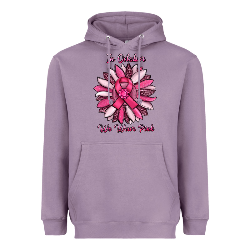 In October We Wear Pink Sunflower Heavyweight Hoodie by RanaPortraitStore | Teevron