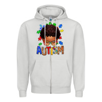 Dove Grey autism afro kid Zipper Hoodie - texasbilliewilder