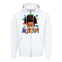 White autism afro kid Zipper Hoodie - texasbilliewilder