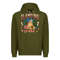 Army Green glamping crew Premium Hoodie - NancyCooperArtShop
