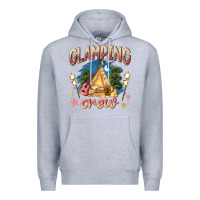 Heather Grey glamping crew Premium Hoodie - NancyCooperArtShop