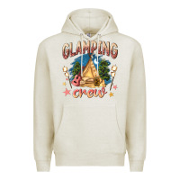 Oatmeal Heather glamping crew Premium Hoodie - NancyCooperArtShop