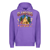 Purple glamping crew Premium Hoodie - NancyCooperArtShop