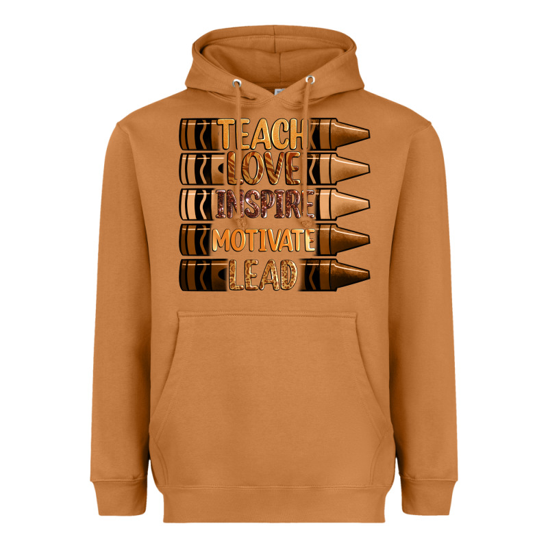 Teach Love Inspire Motivate Lead Heavyweight Hoodie by Zillion Design Studio | Teevron
