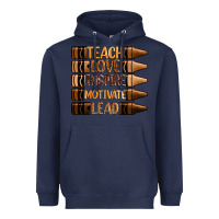 Navy teach love inspire motivate lead Heavyweight Hoodie - Zillion Design Studio
