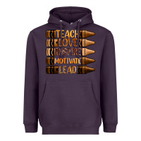 Plum teach love inspire motivate lead Heavyweight Hoodie - Zillion Design Studio