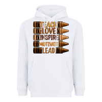 White teach love inspire motivate lead Heavyweight Hoodie - Zillion Design Studio