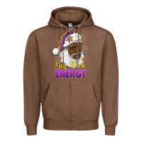 Chestnut big nick energy purple and gold afro santa Zipper Hoodie - RanaPortraitStore