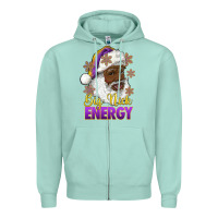 Seafoam big nick energy purple and gold afro santa Zipper Hoodie - RanaPortraitStore