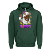 Sports Green big nick energy purple and gold afro santa Zipper Hoodie - RanaPortraitStore