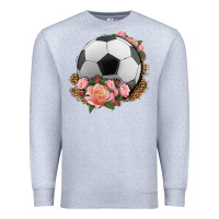 Heather Grey western soccer with roses Premium Sweatshirt - HRA Design Shop