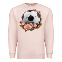 Pale Pink western soccer with roses Premium Sweatshirt - HRA Design Shop