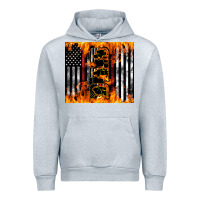 Heather Grey Western Firefighter Dad Urban Hoodie - LillyAllenDesigns