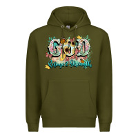 Army Green god is my refugee and strength Premium Hoodie - NancyCooperArtShop