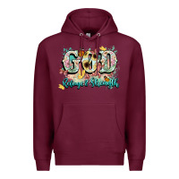 Burgundy god is my refugee and strength Premium Hoodie - NancyCooperArtShop