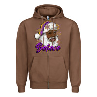 Chestnut believe purple and gold african american santa Zipper Hoodie - RanaPortraitStore