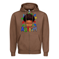Chestnut autism afro kid full face Zipper Hoodie - texasbilliewilder
