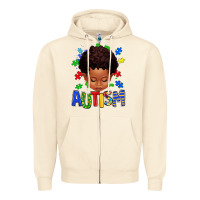Sandshell autism afro kid full face Zipper Hoodie - texasbilliewilder