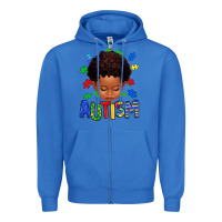 True Royal autism afro kid full face Zipper Hoodie - texasbilliewilder