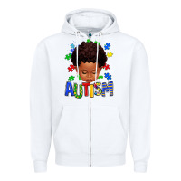White autism afro kid full face Zipper Hoodie - texasbilliewilder