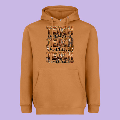 Teach Compassion Teach Kindness Teach Confidence Heavyweight Hoodie Designed By Zillion Design Studio