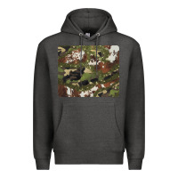 Charcoal Heather black and brown cowhide camouflage Premium Hoodie - BarkalooDesign