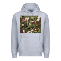 Heather Grey black and brown cowhide camouflage Premium Hoodie - BarkalooDesign