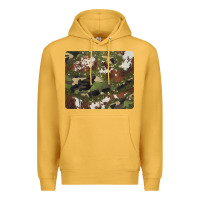 Mustard black and brown cowhide camouflage Premium Hoodie - BarkalooDesign