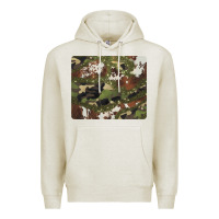 Oatmeal Heather black and brown cowhide camouflage Premium Hoodie - BarkalooDesign