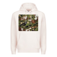 Pale Pink black and brown cowhide camouflage Premium Hoodie - BarkalooDesign