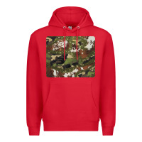 Red black and brown cowhide camouflage Premium Hoodie - BarkalooDesign
