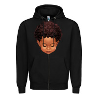 Black cute afro boy Zipper Hoodie - texasbilliewilder