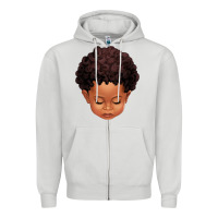Dove Grey cute afro boy Zipper Hoodie - texasbilliewilder