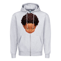 Heather Grey cute afro boy Zipper Hoodie - texasbilliewilder
