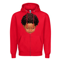 Red cute afro boy Zipper Hoodie - texasbilliewilder