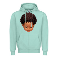 Seafoam cute afro boy Zipper Hoodie - texasbilliewilder
