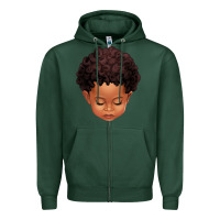 Sports Green cute afro boy Zipper Hoodie - texasbilliewilder