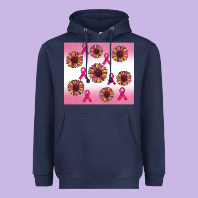 Breast Cancer Awareness Sunflower Heavyweight Hoodie Designed By Ranaportraitstore
