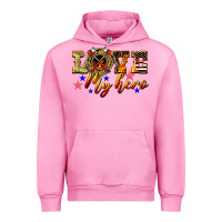 Fuchsia Pink Love My Hero Firefighter Urban Hoodie - LillyAllenDesigns
