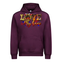 Mauve Wine Love My Hero Firefighter Urban Hoodie - LillyAllenDesigns