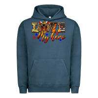 Pigment Midnight Navy Love My Hero Firefighter Urban Hoodie - LillyAllenDesigns