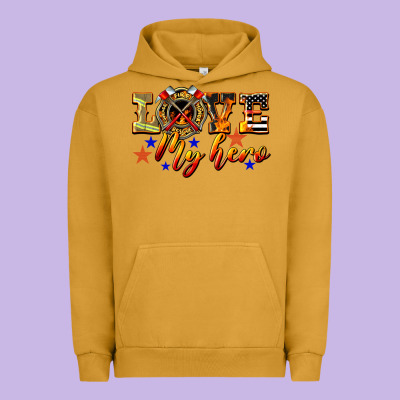 Love My Hero Firefighter Urban Hoodie Designed By Lillyallendesigns