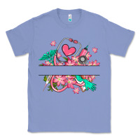 Colony Blue nurse flowers custom name design Classic Tee - RanaPortraitStore