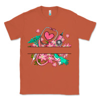 Copper nurse flowers custom name design Classic Tee - RanaPortraitStore